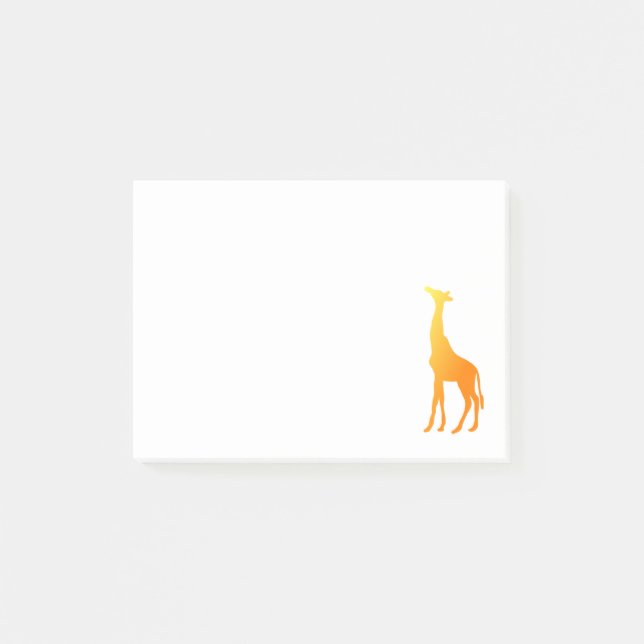 Golden Orange Sunset Giraffe Silhouette Post-it Notes (Front)
