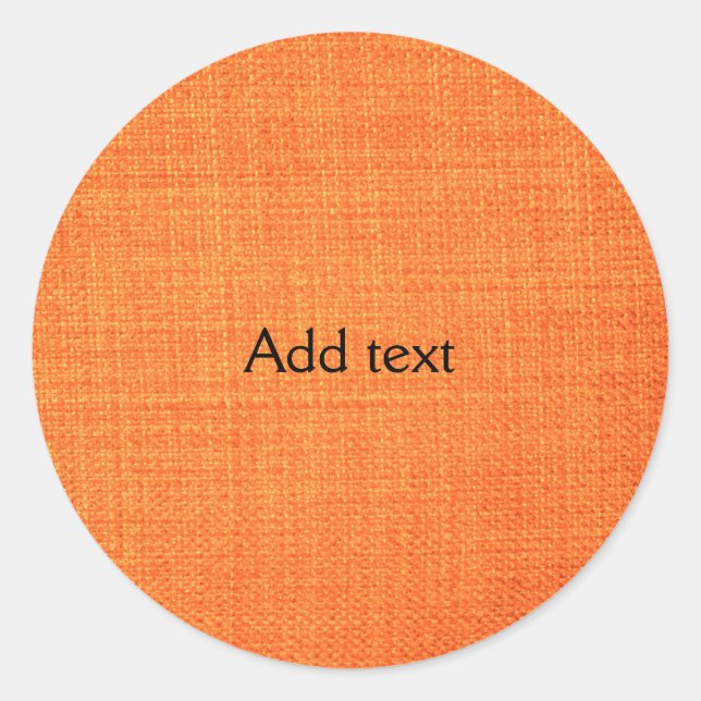 Golden Orange TEMPLATE, personalise, Classic Round Sticker (Front)