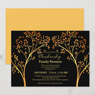 Golden Orange Tree Family Reunion Invitation