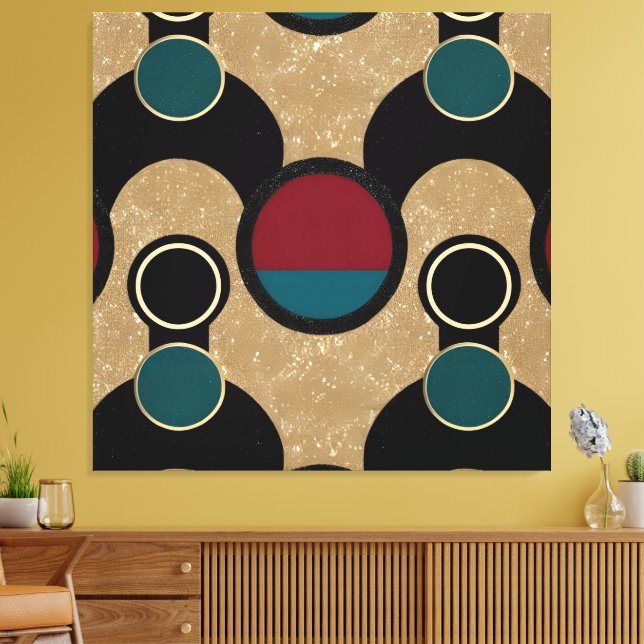 Golden orbit Abstract  Canvas Print (Insitu(LivingRoom))