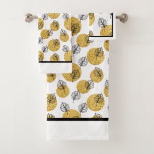 Golden Orbs Bath Towel Set