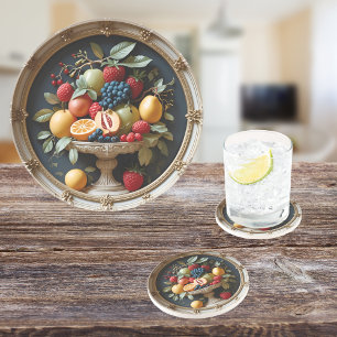 Golden Orchard Round Sandstone  Coaster