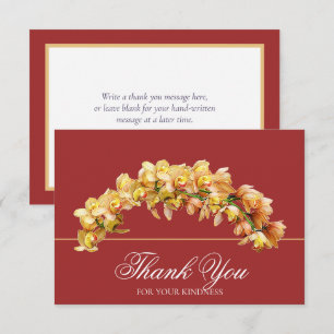 Golden Orchid Floral Arc Botanical Chic Thank You Card