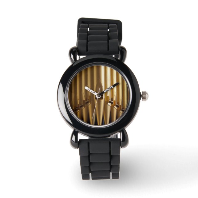 Golden organ pipes watch (Front)