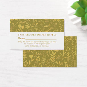 Golden Oriental Floral, Diaper Raffle Ticket
