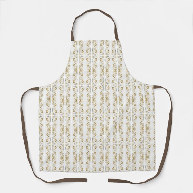 Golden Ornament Christmas Holiday Party Elegant Apron (Front)