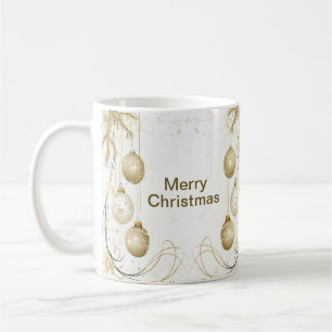 Golden Ornament Christmas Holiday Party Elegant Coffee Mug