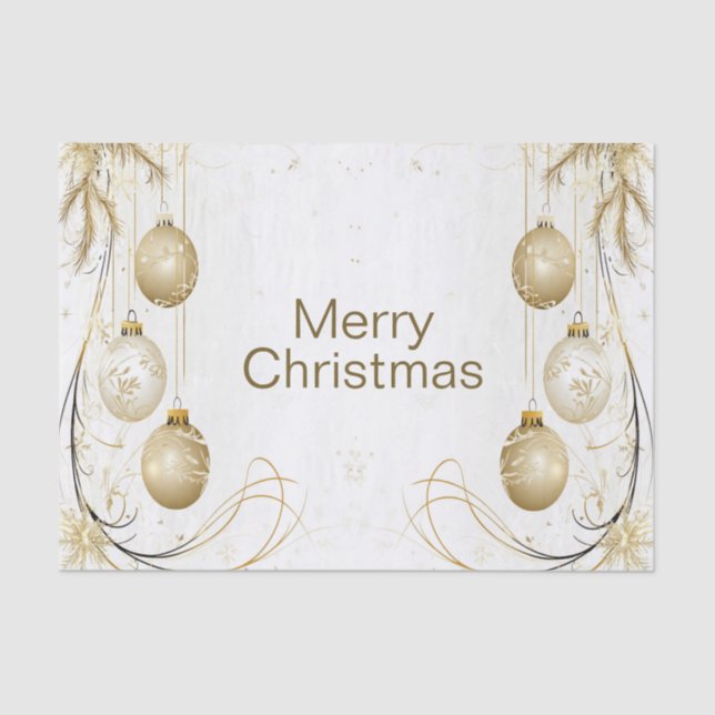 Golden Ornament Christmas Holiday Party Elegant Tissue Paper (Front)
