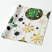 Golden Ornament Joy Christmas Wrap