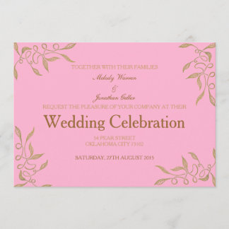 Golden Ornament Wedding Invitation Card
