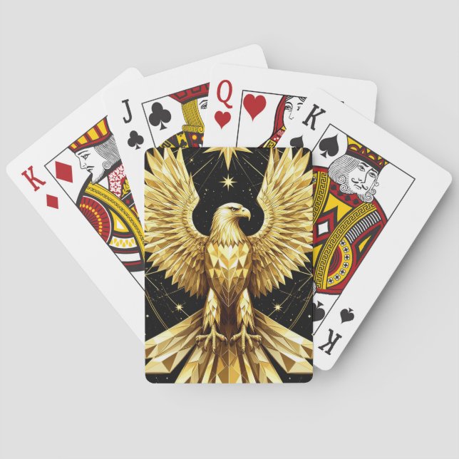 Golden Ornamental Eagle Playing Cards (Back)