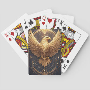 Golden Ornamental Eagle Playing Cards