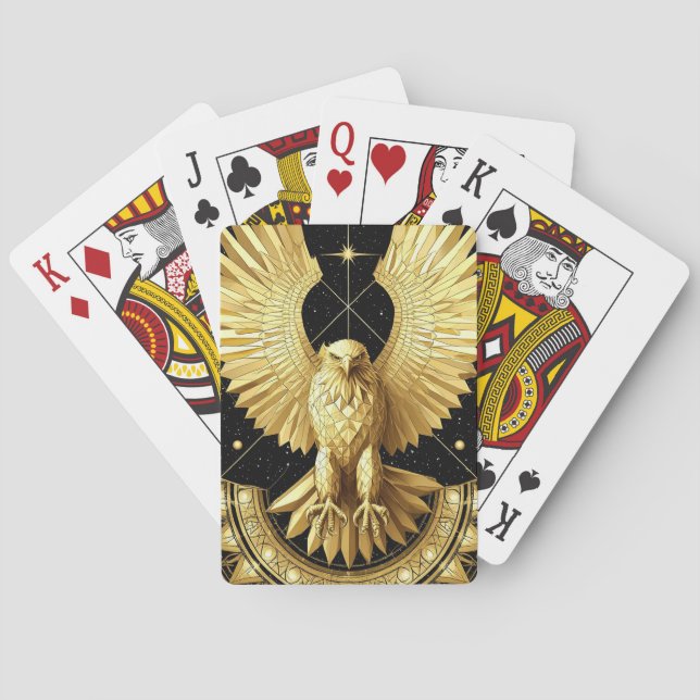 Golden Ornamental Eagle Playing Cards (Back)