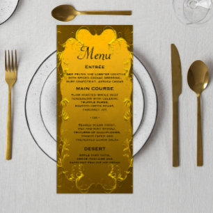 Golden Ornamental Elegance Wedding Menu