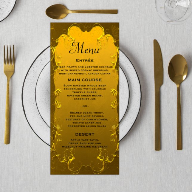 Golden Ornamental Elegance Wedding Menu (Creator Uploaded)