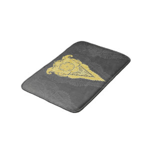 Golden Ornamental Flame Bath Mat