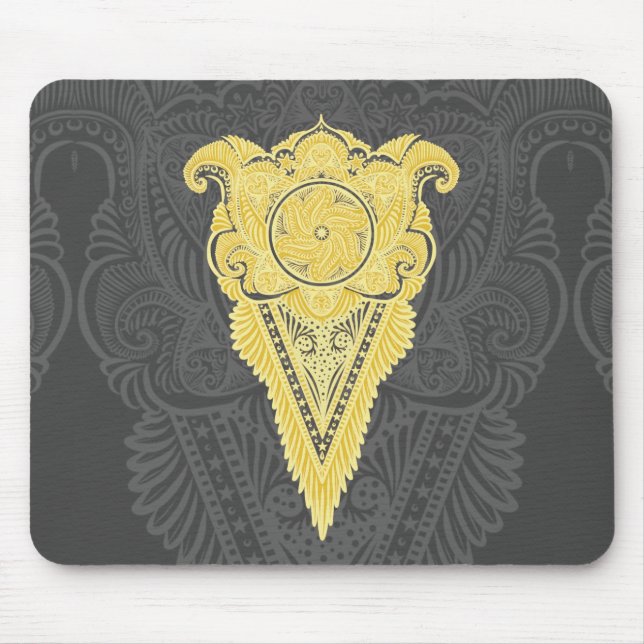 Golden Ornamental Flame Mouse Mat (Front)
