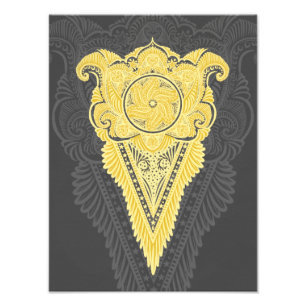 Golden Ornamental Flame Photo Print