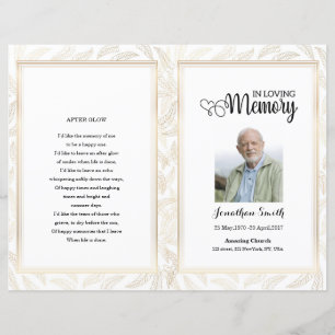 Golden ornamental Funeral Program template