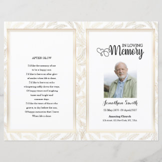 Golden ornamental Funeral Program template