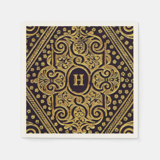 Golden Ornamental Paper Napkin