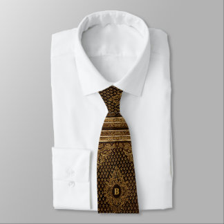 Golden Ornamental Tie w/out your Monogram