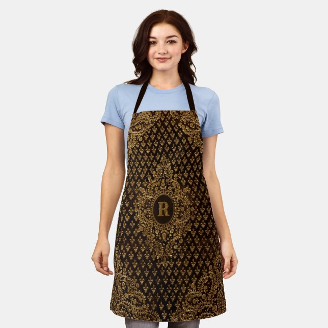 Golden Ornamental w/out your Monogram Apron (Worn)