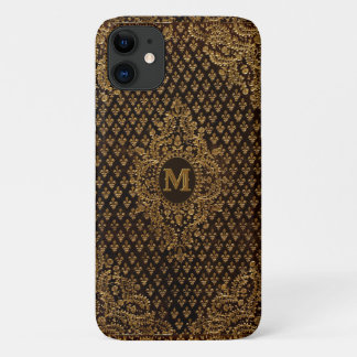 Golden Ornamental w/out your Monogram iPhone 11 Case