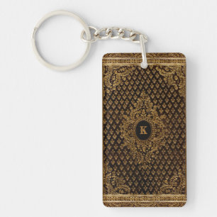 Golden Ornamental w/out your Monogram Key Ring