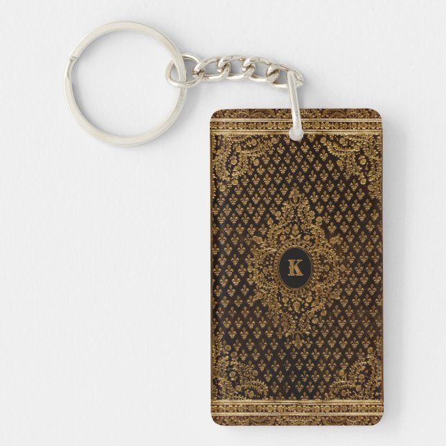 Golden Ornamental w/out your Monogram Key Ring (Front)