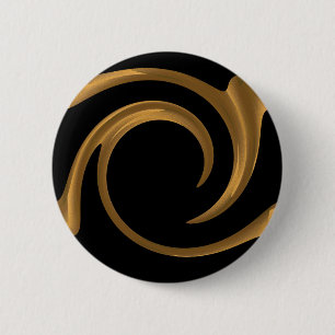Golden ornamentation 6 cm round badge