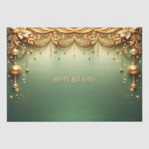 Golden Ornaments Holiday Tissue Paper