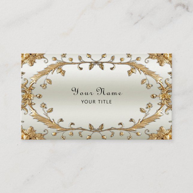 Golden Ornate Business Card (Front)