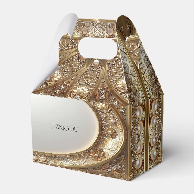 Golden Ornate Favor Box (Back Side)