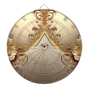 Golden Ornate Floral Dartboard