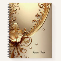 Golden Ornate Floral Notebook