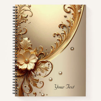 Golden Ornate Floral Notebook