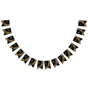 Golden Ornate Frame Bunting Flag