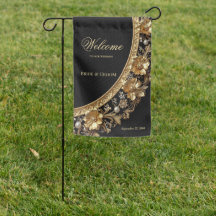 Golden Ornate Frame Garden Flag