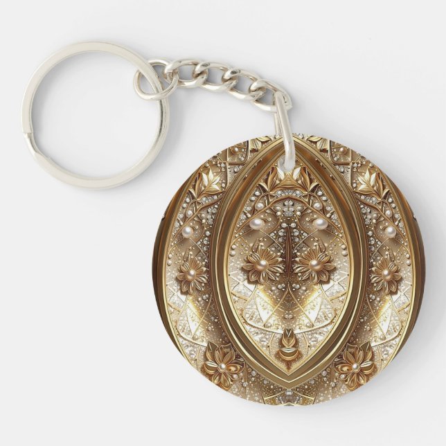 Golden Ornate Frame Keychain (Front)