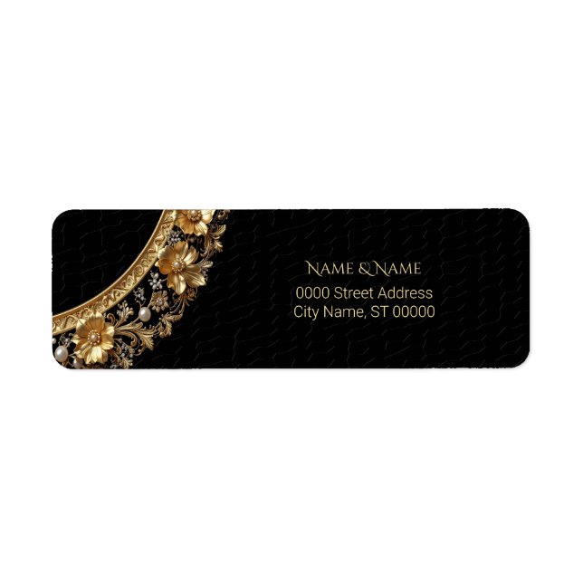 Golden Ornate Frame Return Address Label (Front)