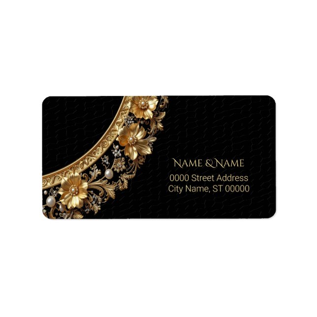 Golden Ornate Frame Return Address Label (Front)