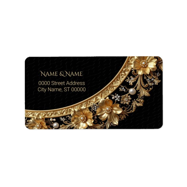 Golden Ornate Frame Return Address Label (Front)