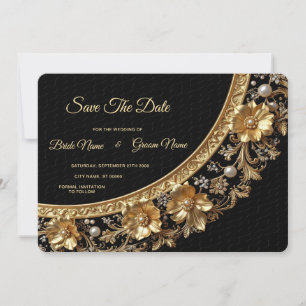 Golden Ornate Frame Save The Date