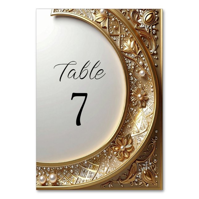 Golden Ornate Frame Table Number (Front)