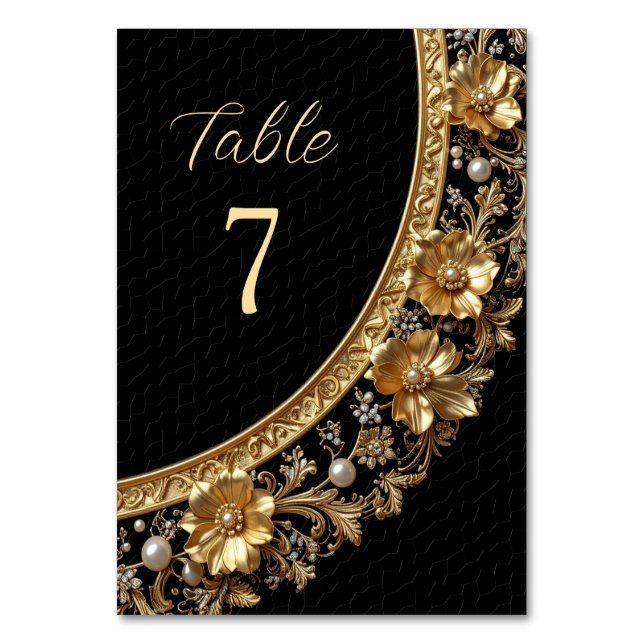 Golden Ornate Frame Table Number (Front)