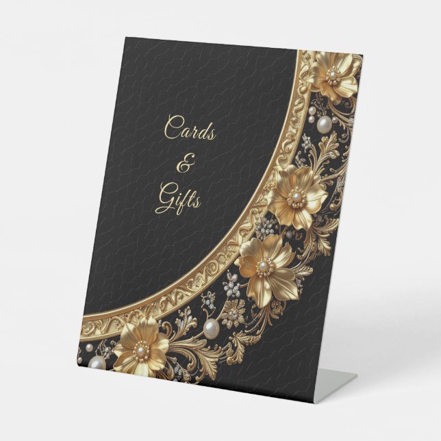 Golden Ornate Frame Tabletop Signs (Front)