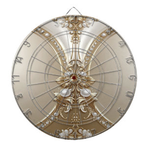 Golden Ornate Frame with Pearls Dartboard