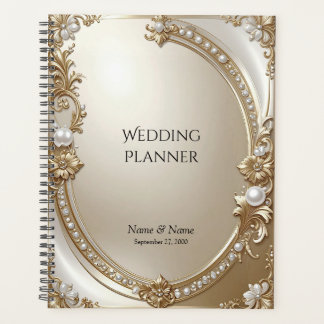 Golden Ornate Frame with Pearls Planner