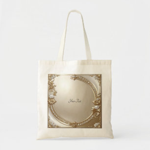 Golden Ornate Frame with Pearls Tote Bag